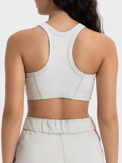 Wide Strap Cropped Sport Tank.