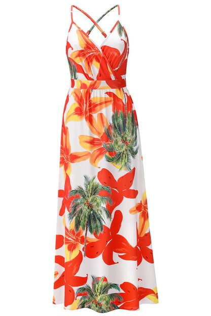 Crisscross Printed Surplice Cami Dress.