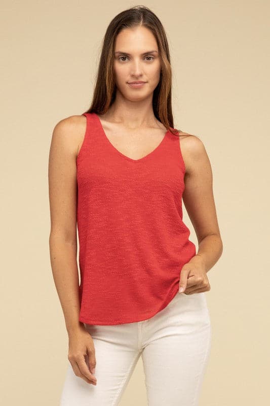 V Neck Sleeveless Cami Top.