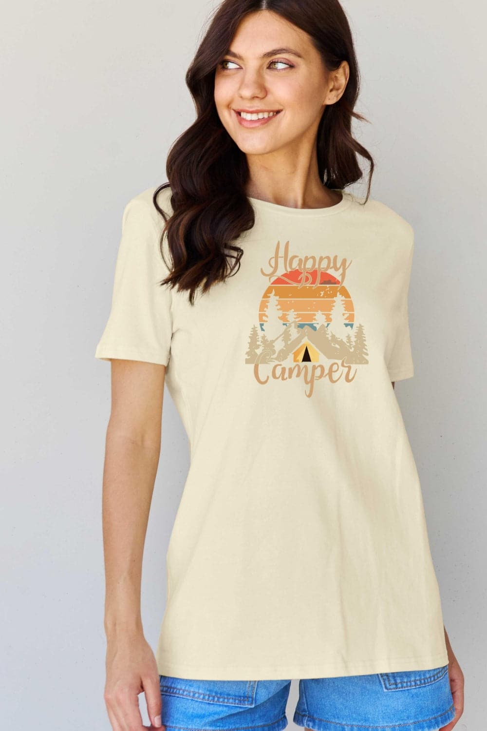 Simply Love Full Size HAPPY CAMPER Graphic T-Shirt.