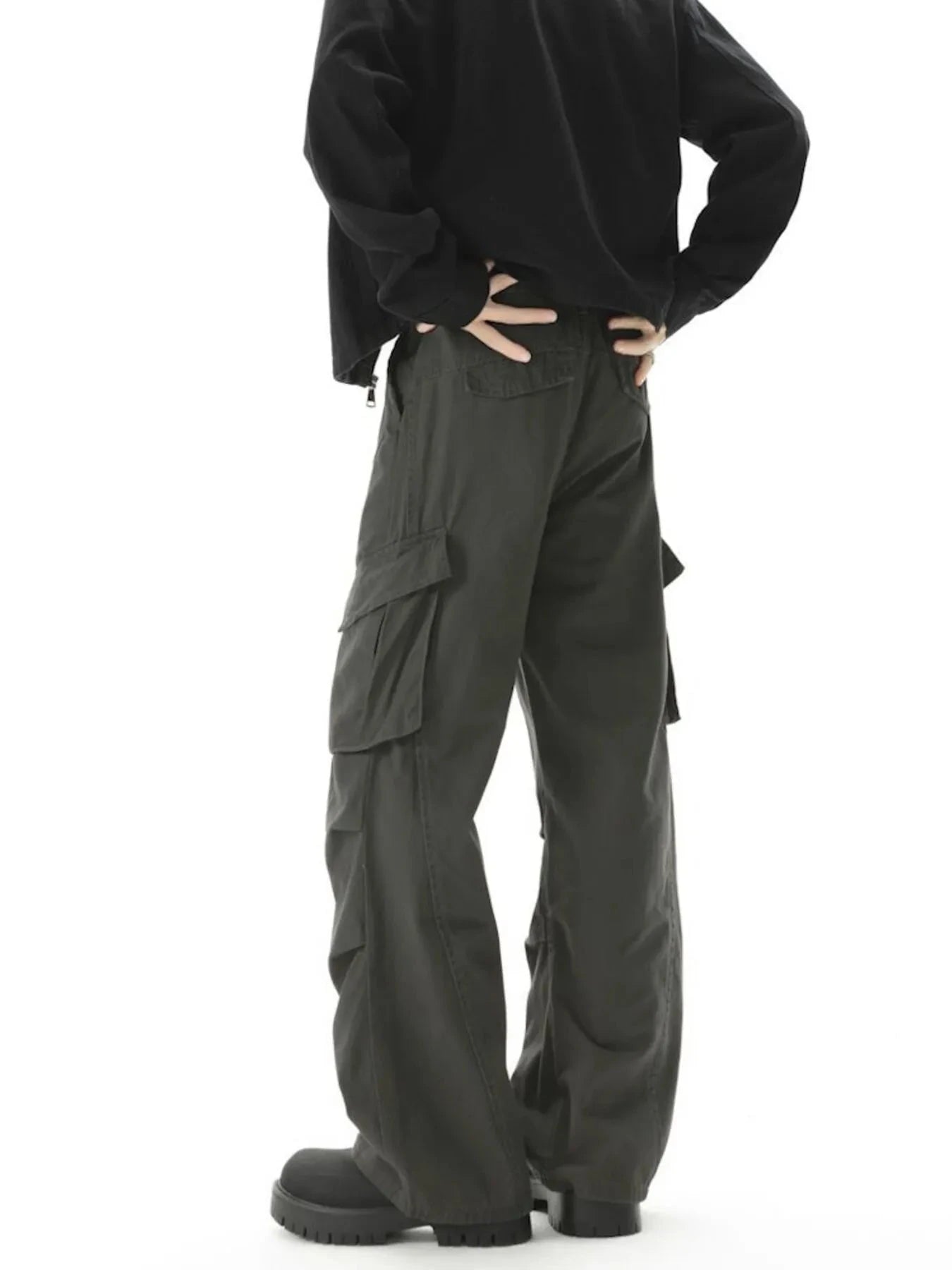 Men's Loose Fit Cargo Pants With Pockets Polyester Spandex Blend Simply Love