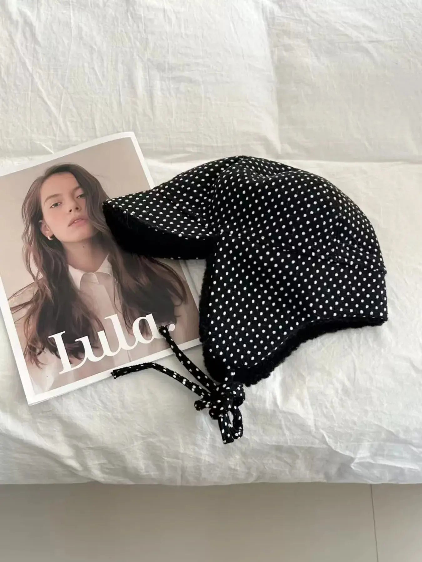 Polka Dot Fleece-Lined Hat Simply Love