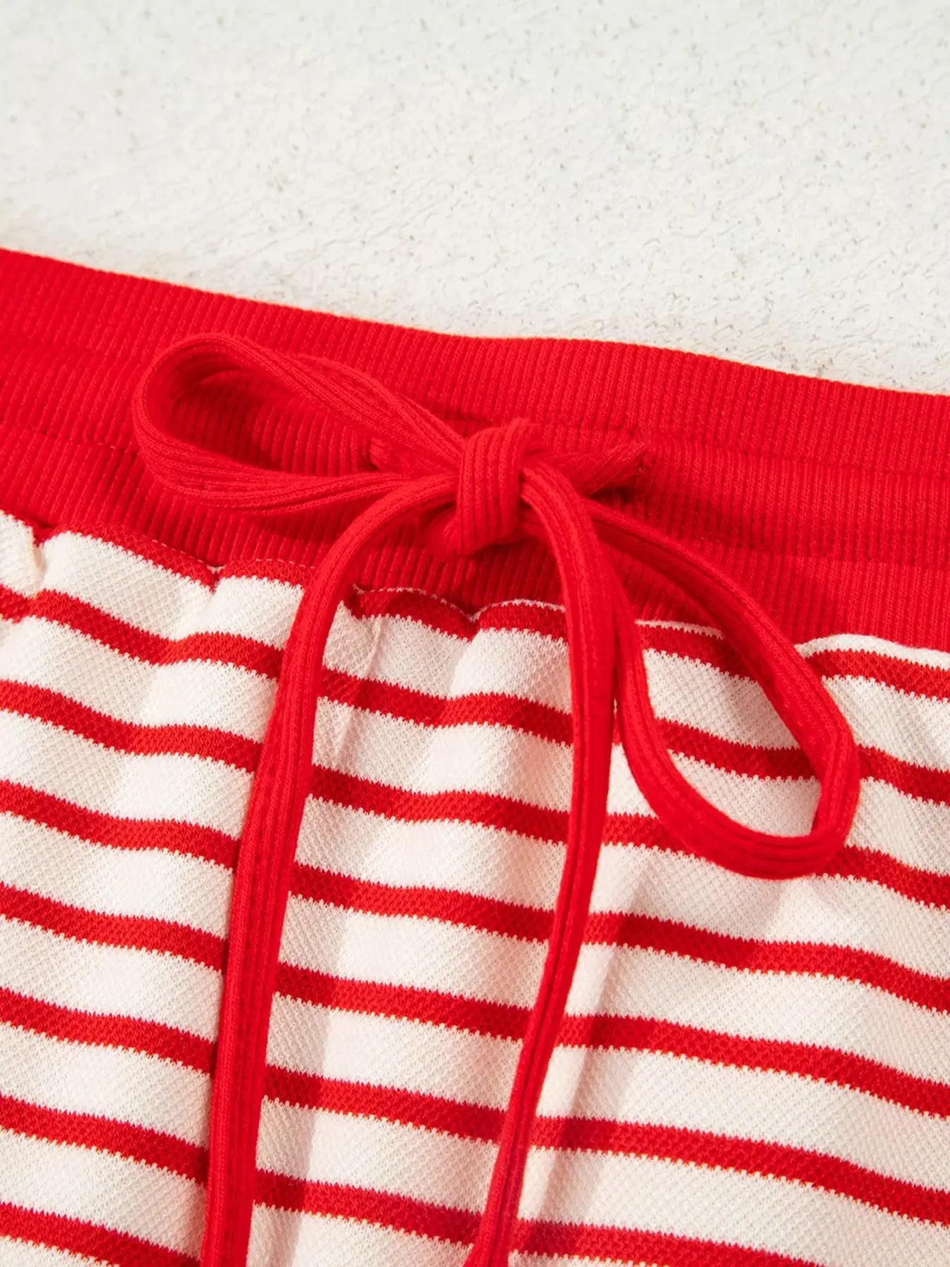 Stripe Collared V Neck Drop Shoulder Pullover and Skort 2pcs Outfit Simply Love
