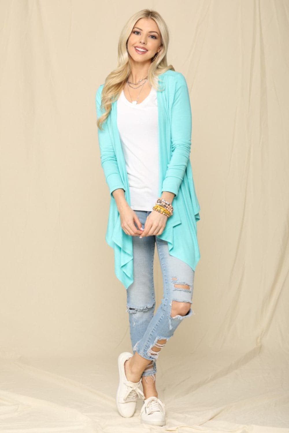 Celeste cozy open front cardigan for effortless style