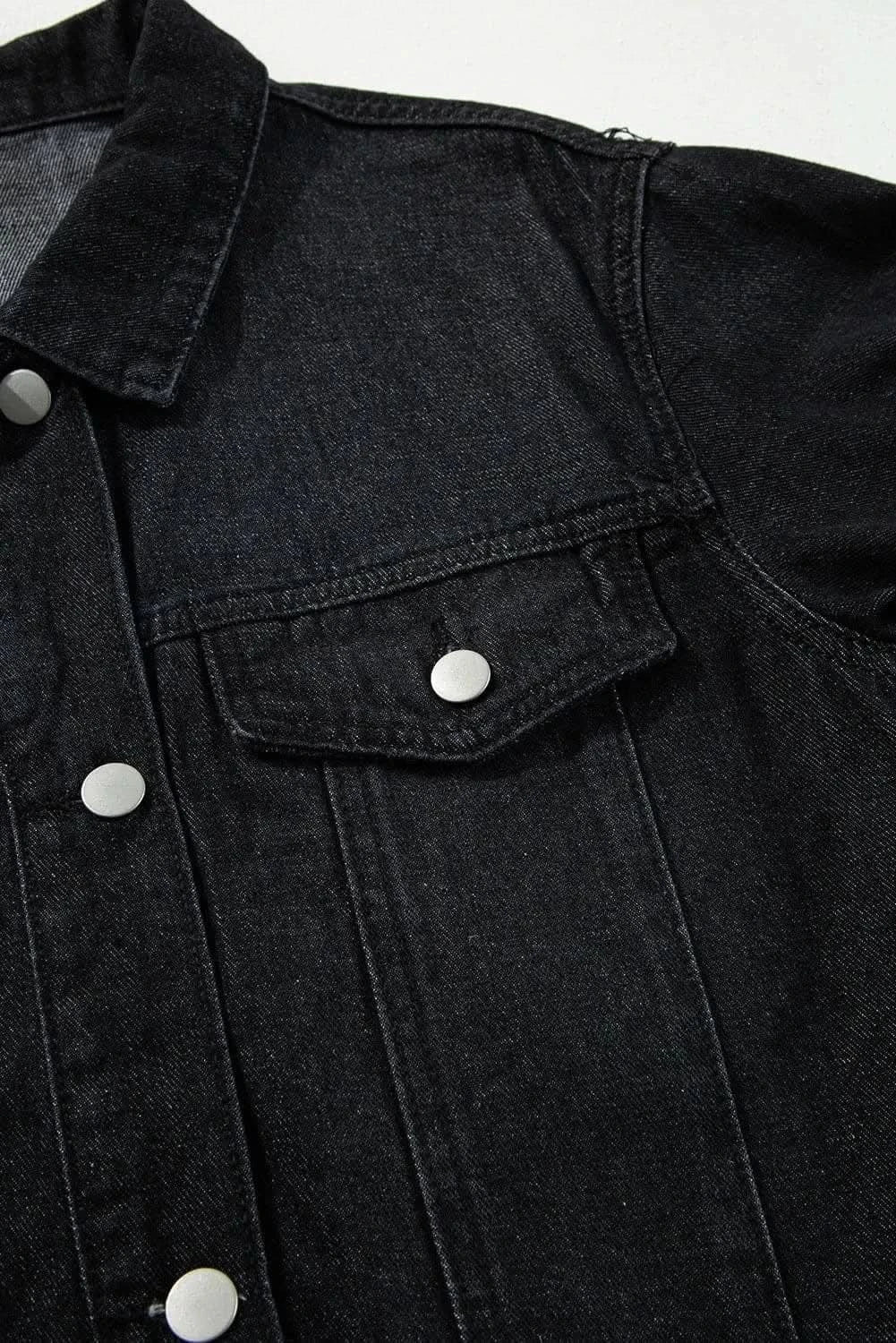 Chic raw hem denim shirt - Love Salve 