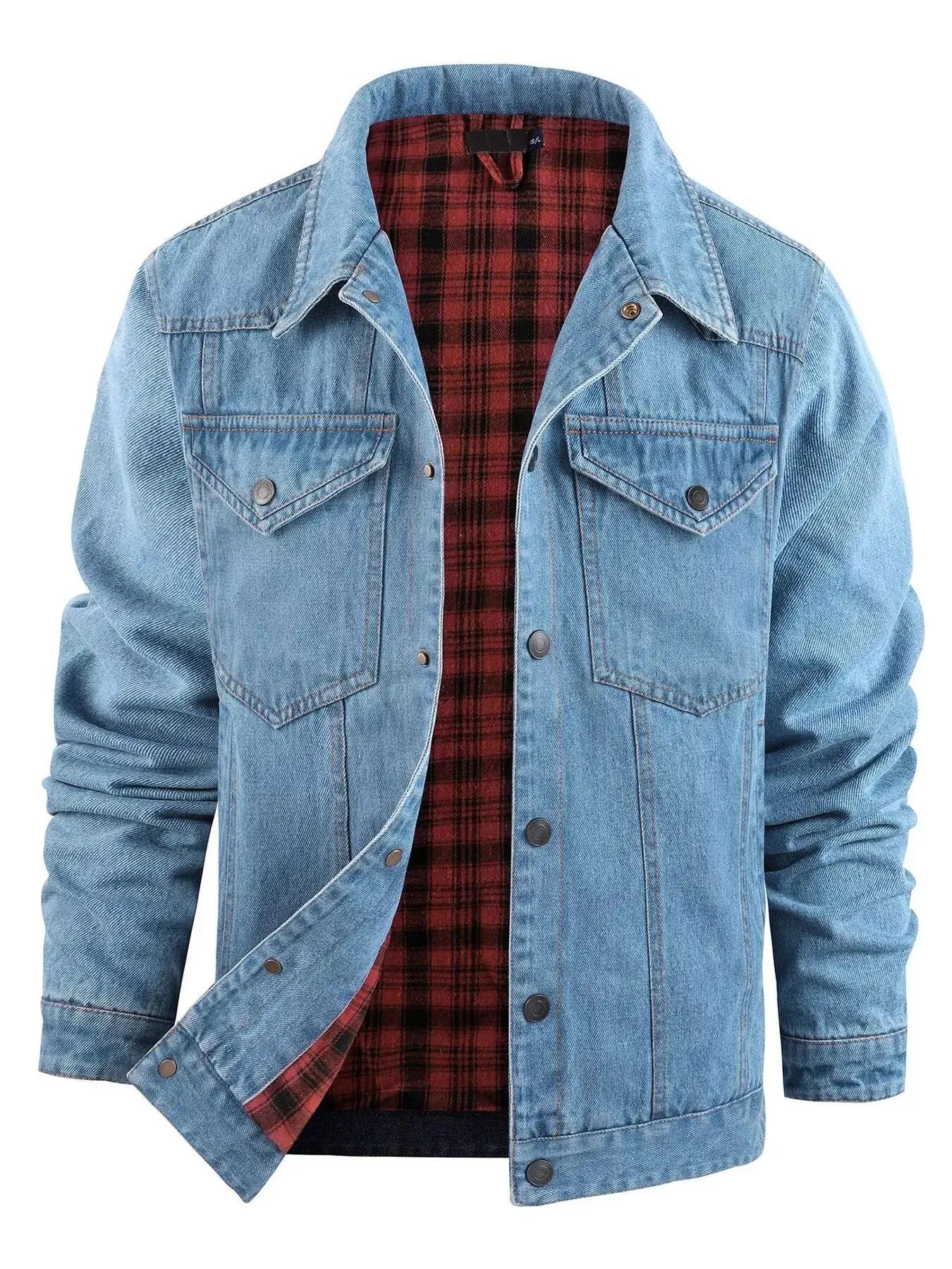 Men's Casual Snap Down Denim Jacket Simply Love