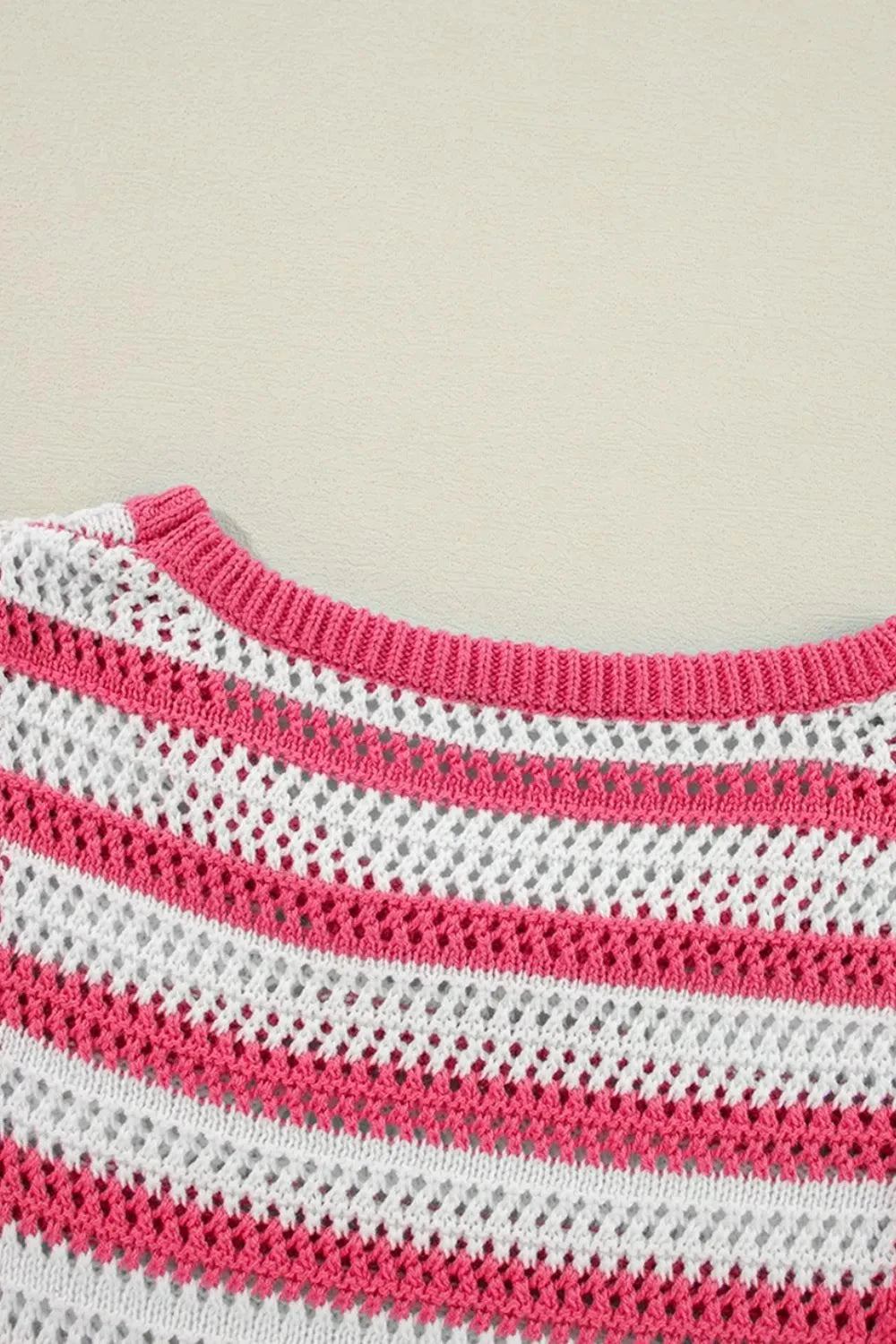 Stripe Hollowed Knit Sleeveless Sweater Dress Simply Love