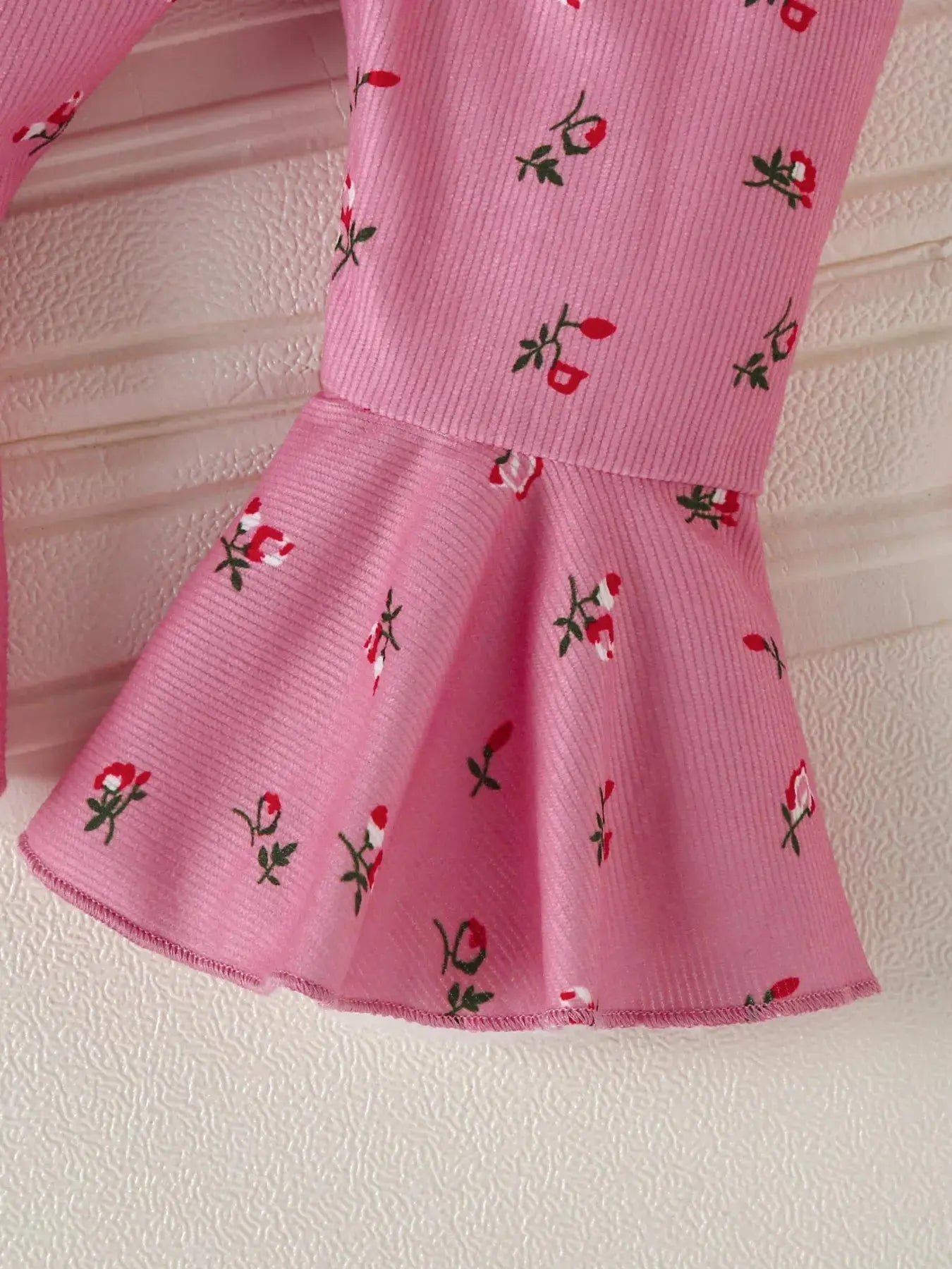 Children's Ruffled Bodysuit and Floral Pants Outfit Set with Headband Simply Love