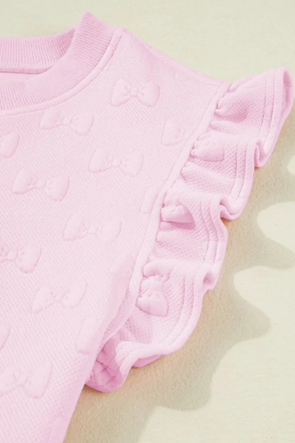 Simply Love: Bow Jacquard Shorts Set