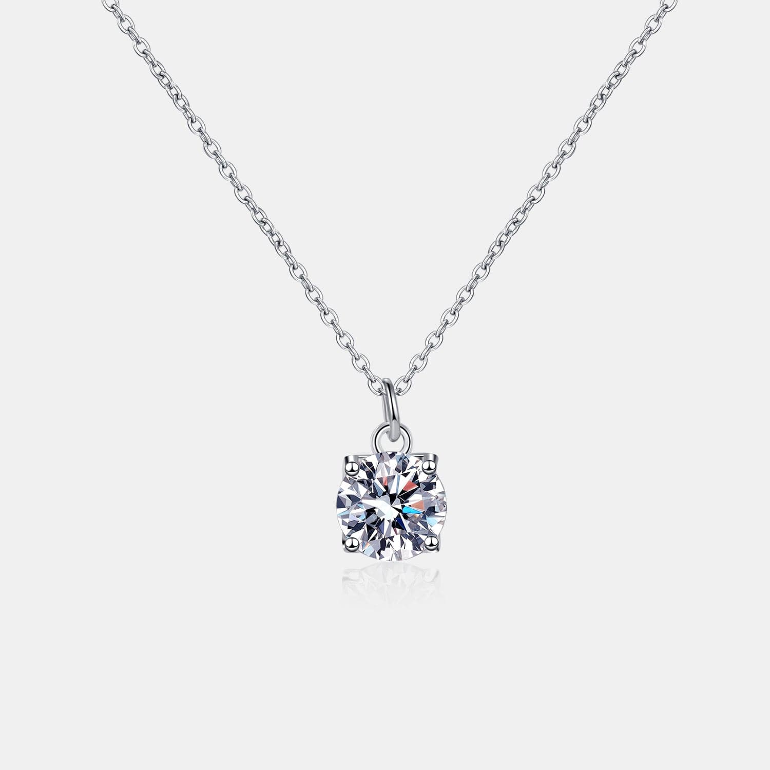 1 Carat Moissanite 925 Sterling Silver Necklace.