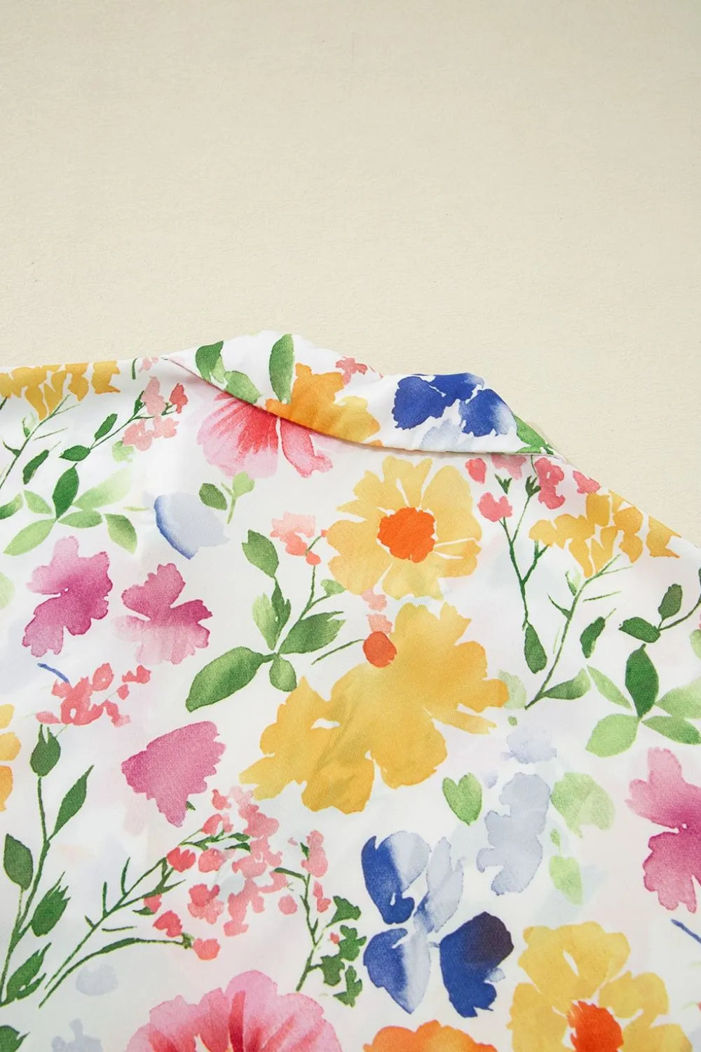 Floral Boxy Fit Ruffled Short Sleeve Blouse