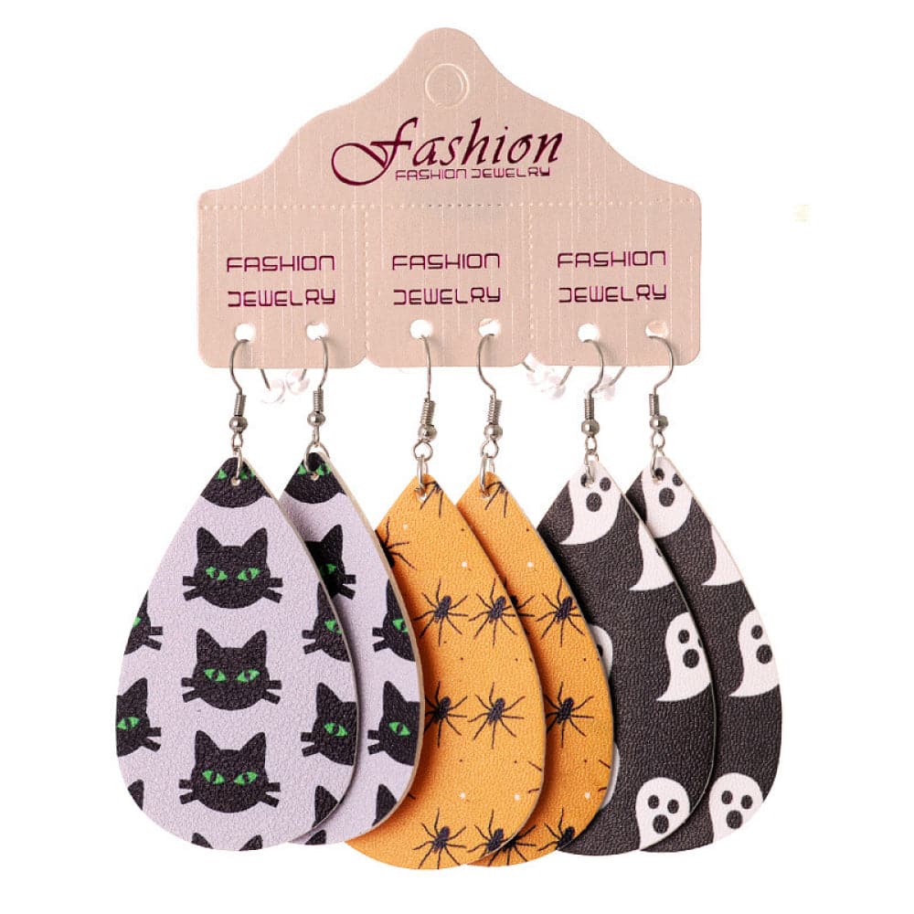 Stylish PU Teardrop Earrings Set