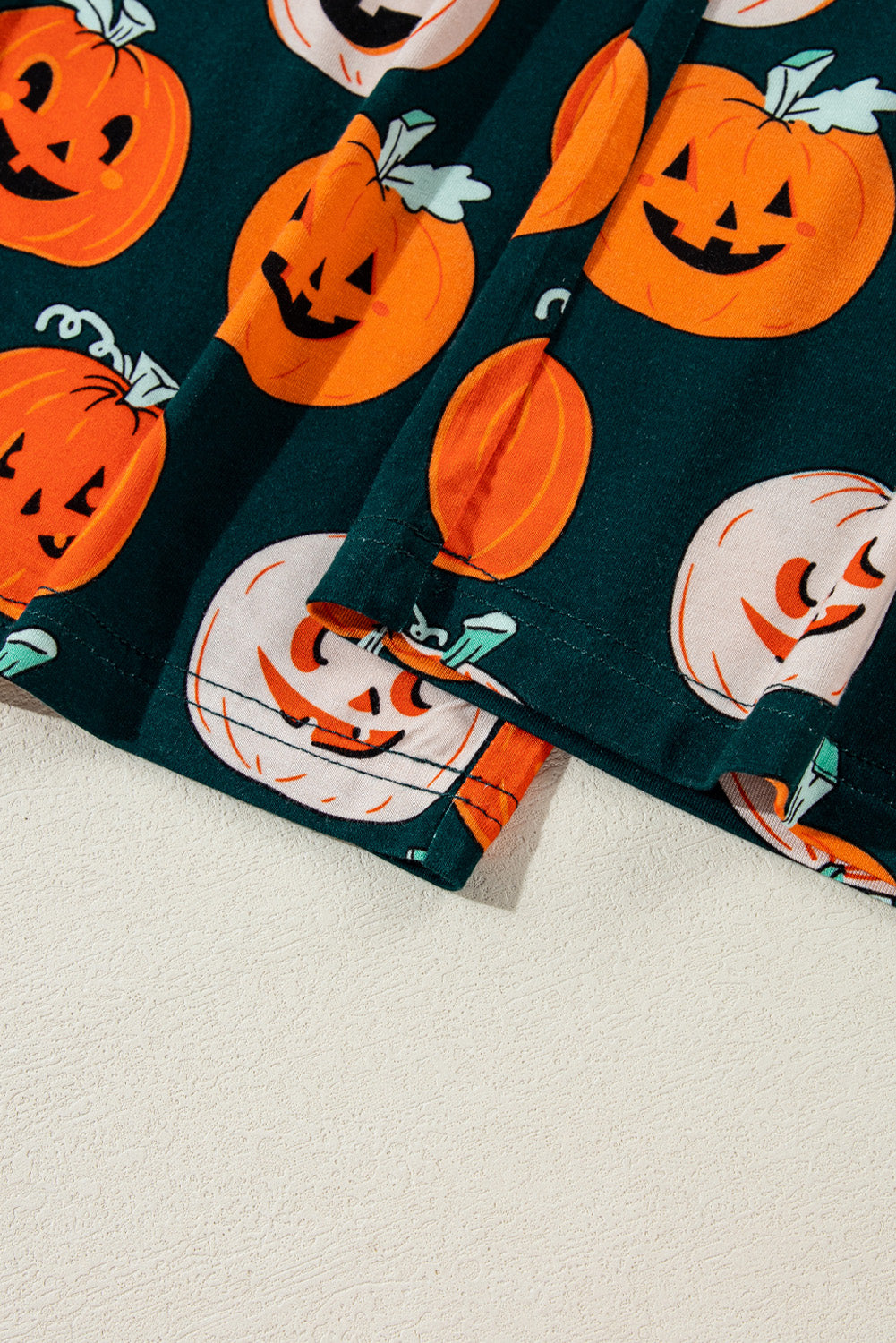 Festive orange Halloween short sleeve pajama set