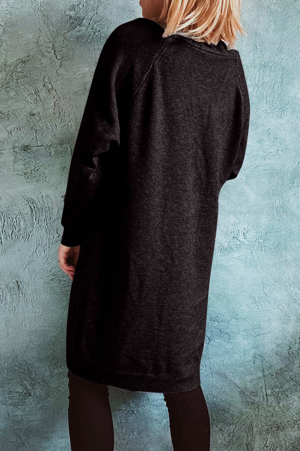 Open Front Longline Cardigan with Pockets.