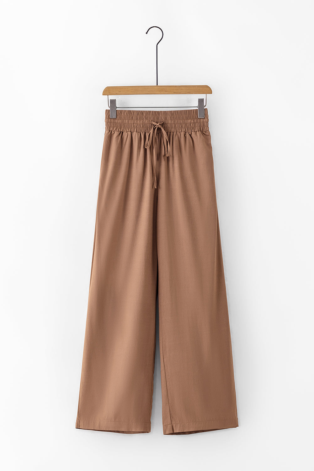 Chic brown wide leg pants with pockets