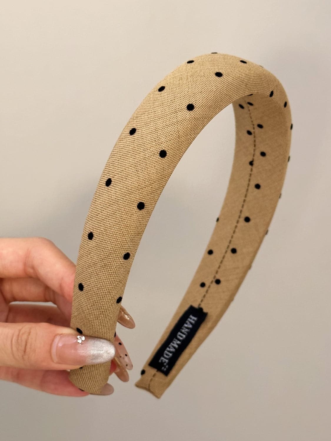 Polka Dot Polyester Wide Headband.