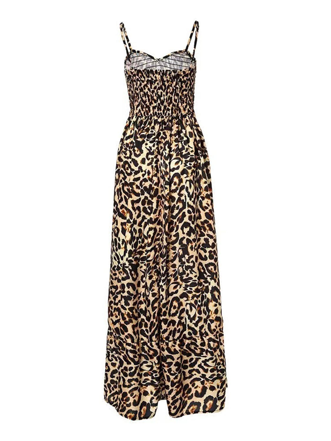 Leopard-print cami dress with sweetheart neckline