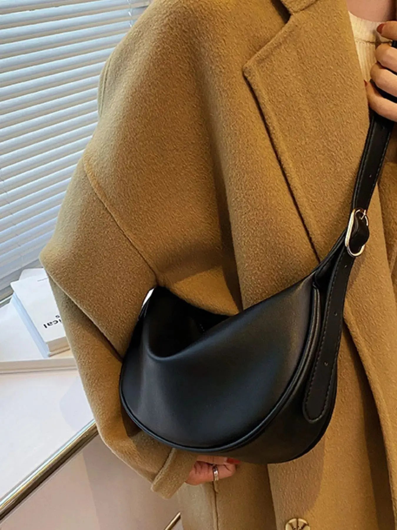 Adjustable Strap Crescent Crossbody Bag Simply Love
