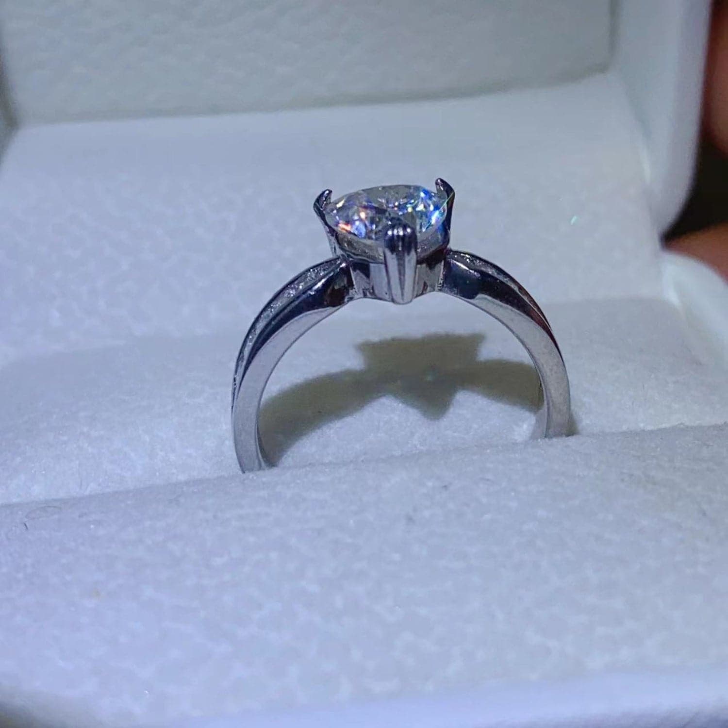 1 Carat Moissanite 925 Sterling Silver Ring.