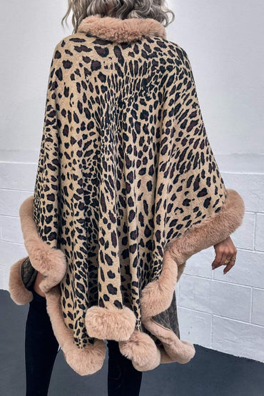 Leopard Open Front Poncho.