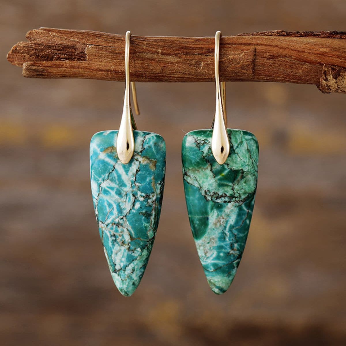 Natural Stone Geometric Shape Earrings.