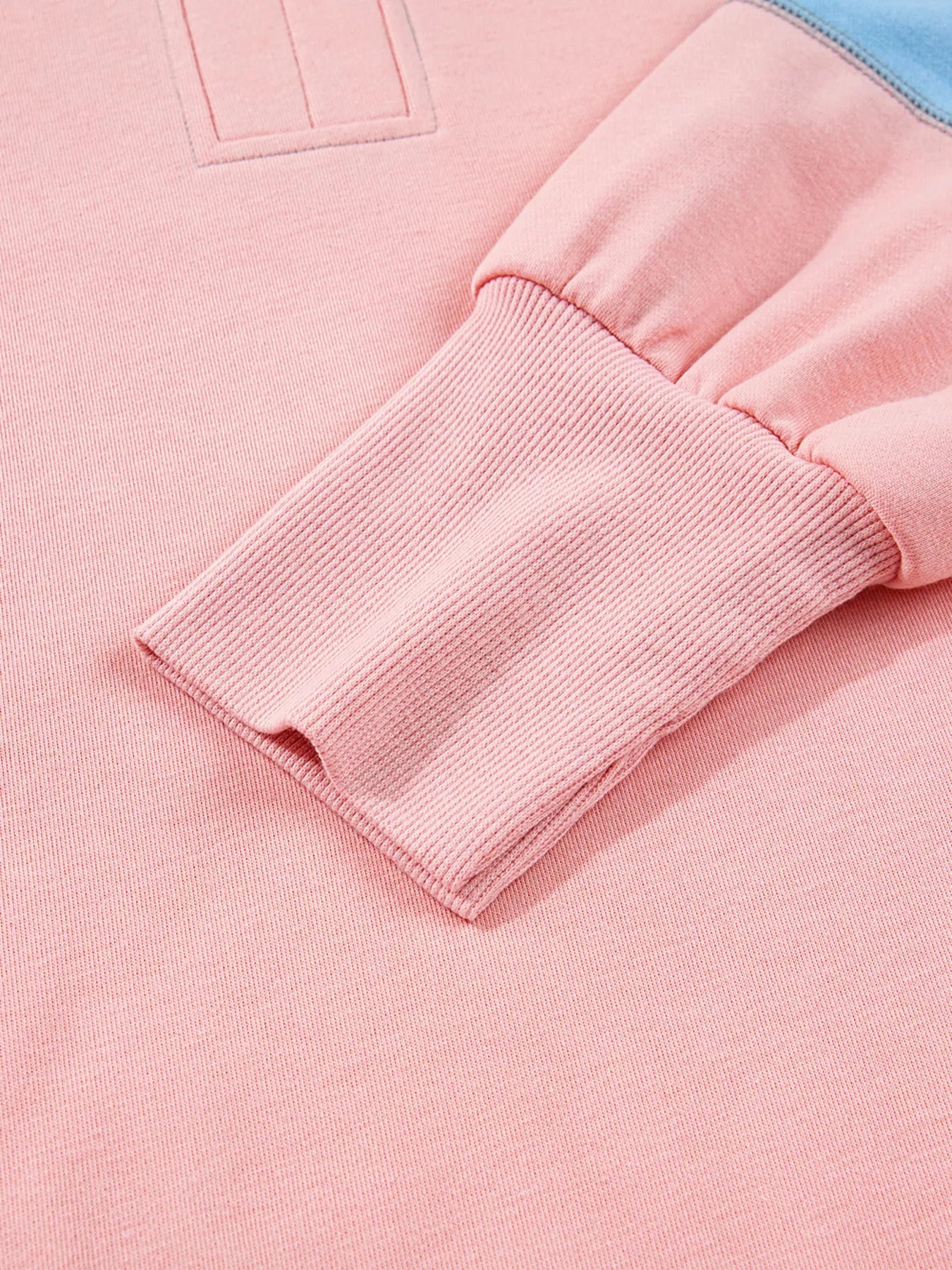 Exposed Seam Color Block Patchwork Slit Cuffs Oversize Sweatshirt Simply Love
