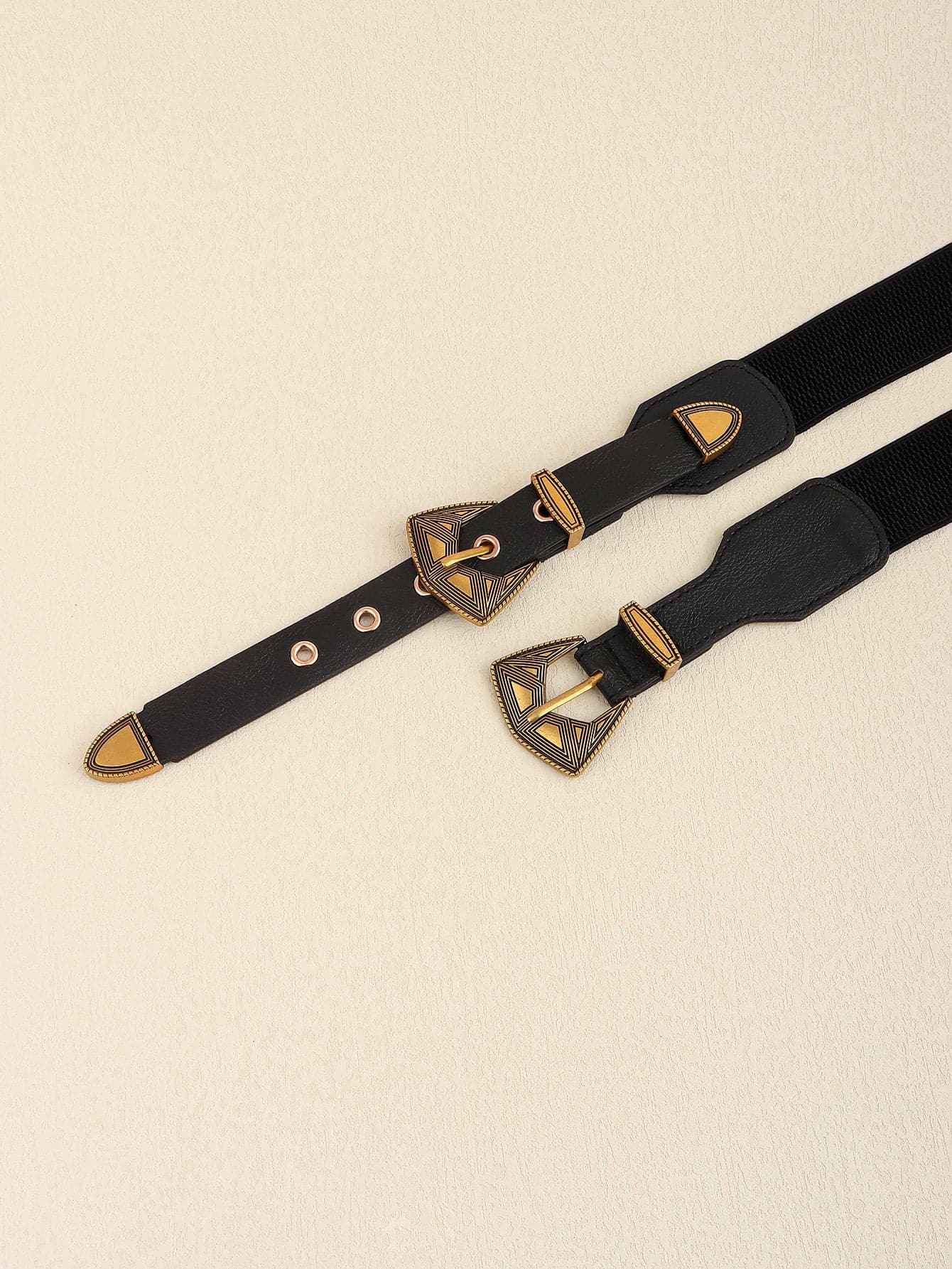 Double Buckle PU Leather Belt.