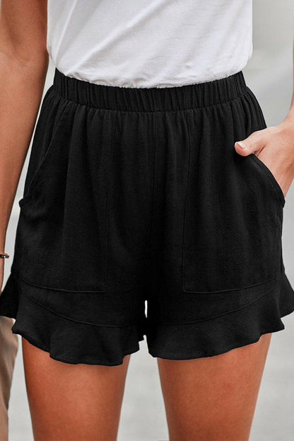 Elastic Waist Shorts with Pockets - Love Salve