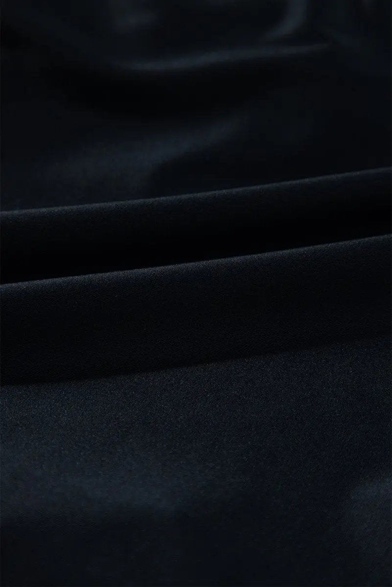 Elegant Black Ruffled V-Neck Wrap Swimsuit with Color Contrast - Love Salve 