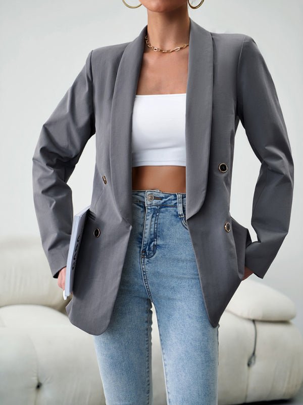 Elegant Commuter Double - Breasted Ladies Suit Jacket - Love Salve