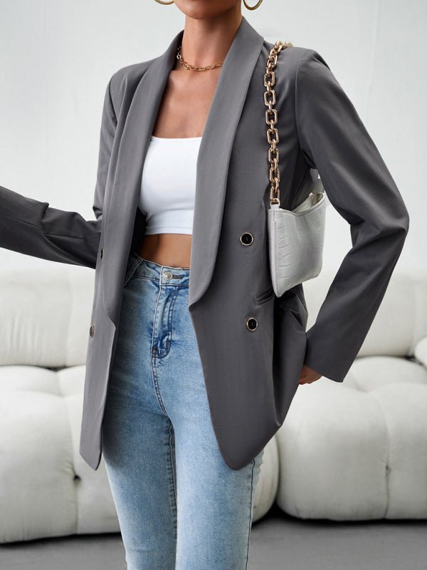 Elegant Commuter Double - Breasted Ladies Suit Jacket - Love Salve