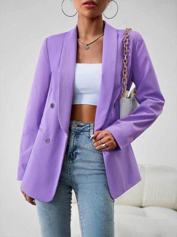 Elegant Commuter Double - Breasted Ladies Suit Jacket - Love Salve