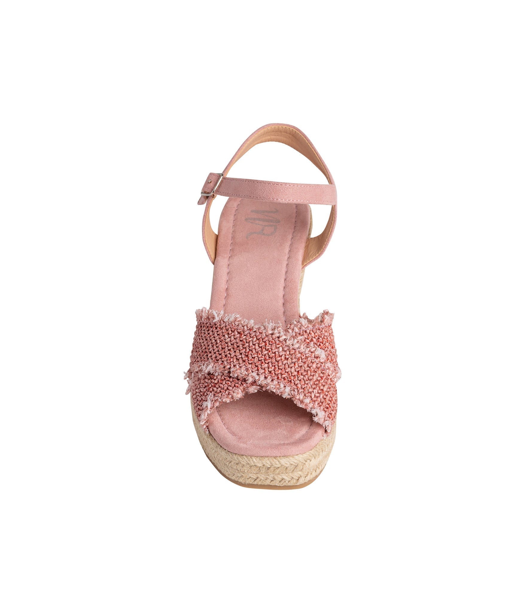 Elinor Pink Wedge Sandals with Adjustable Ankle Strap Naughty Monkey