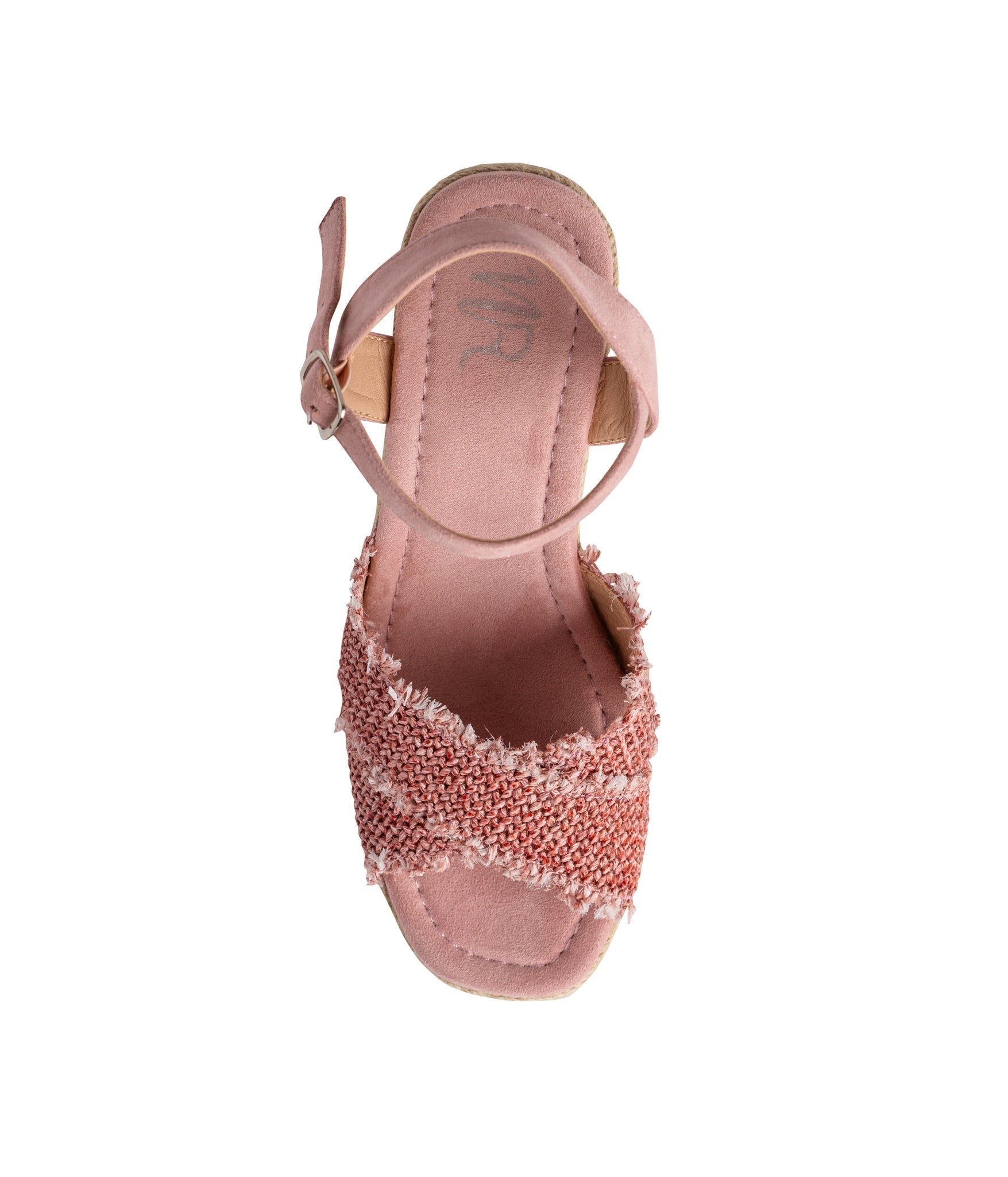 Elinor Pink Wedge Sandals with Adjustable Ankle Strap Naughty Monkey