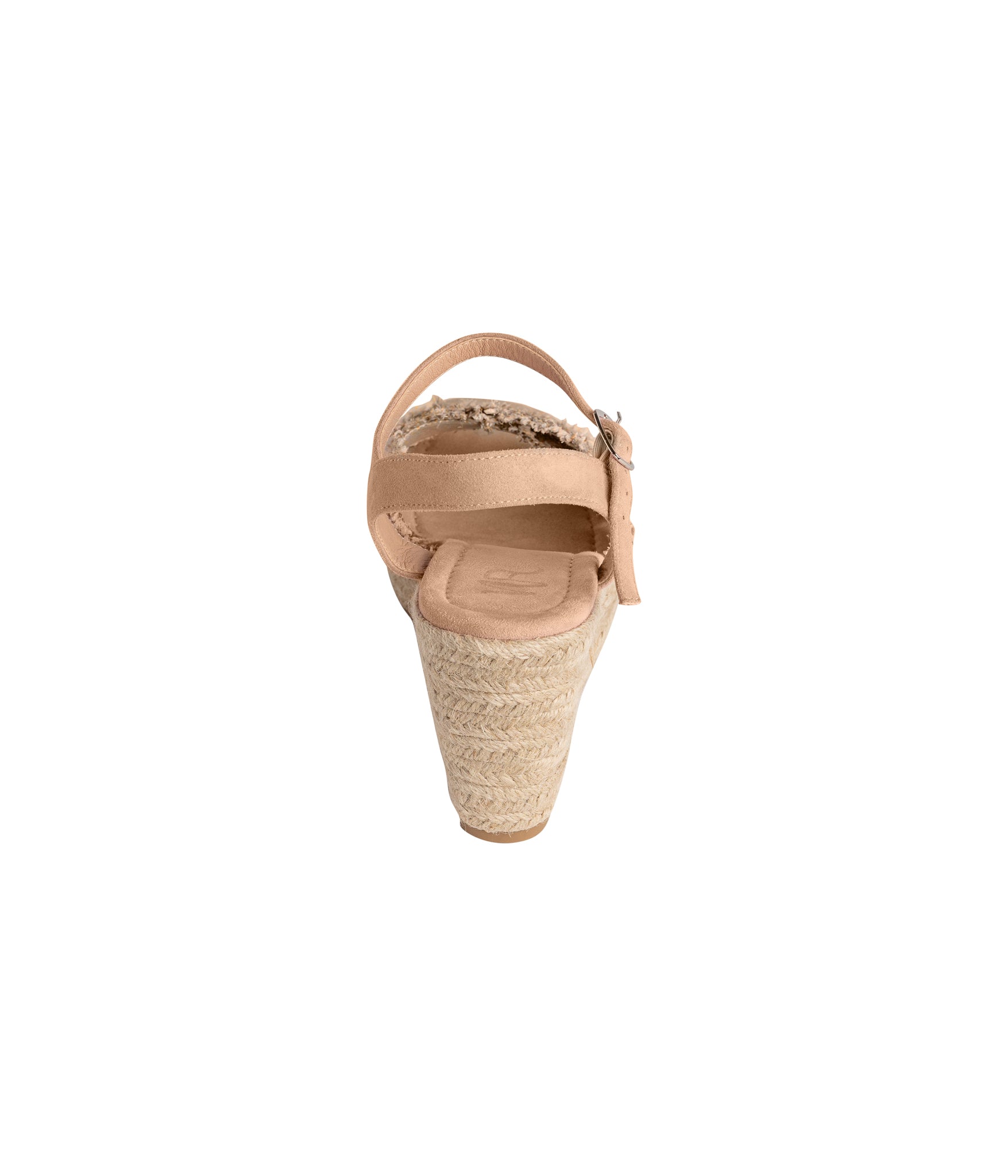 Elinor Wedge Taupe Ankle Strap Sandal 3.5 Inch Heel Naughty Monkey