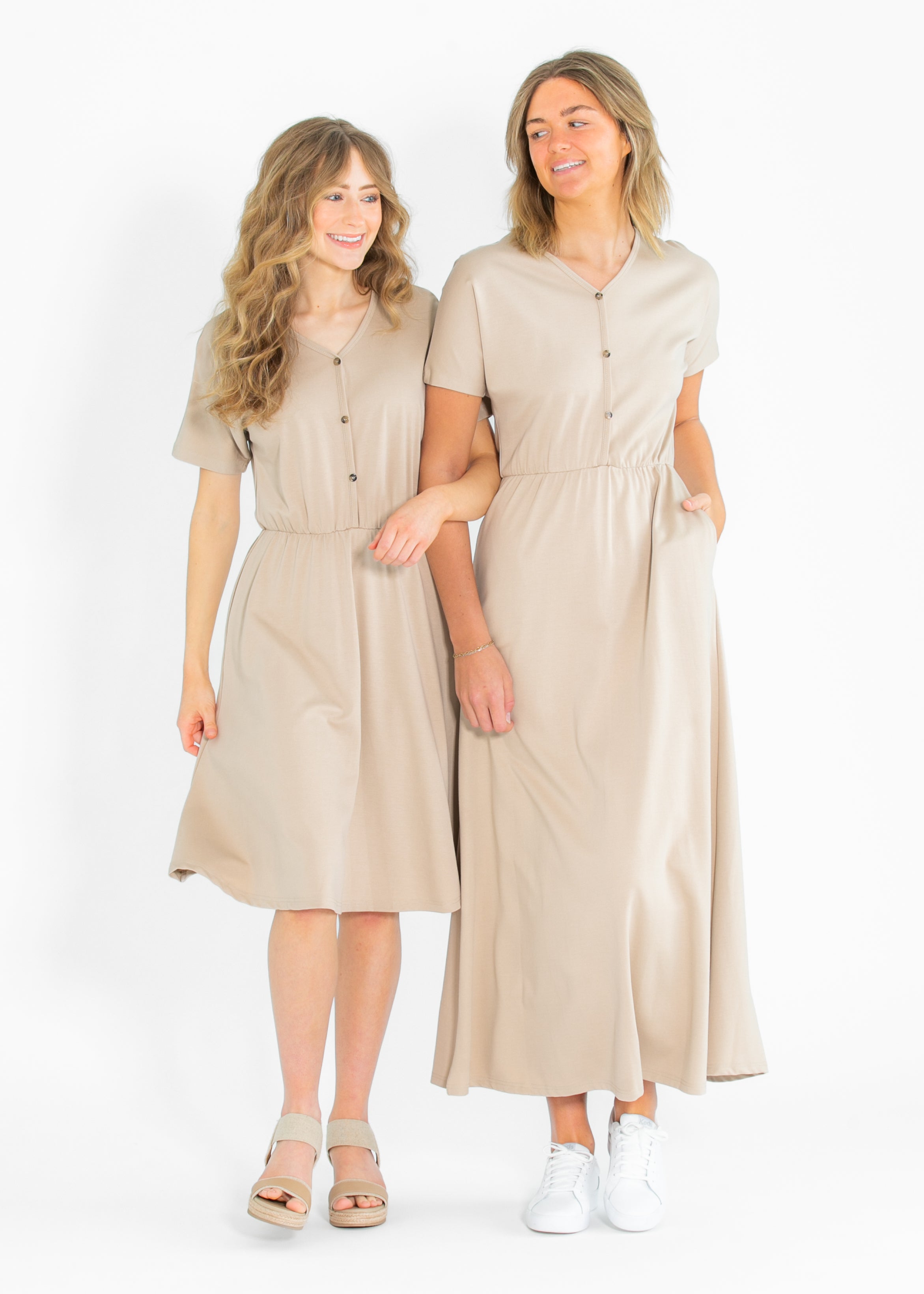 Ella Cinched Waist Midi Dress Inherit Co.