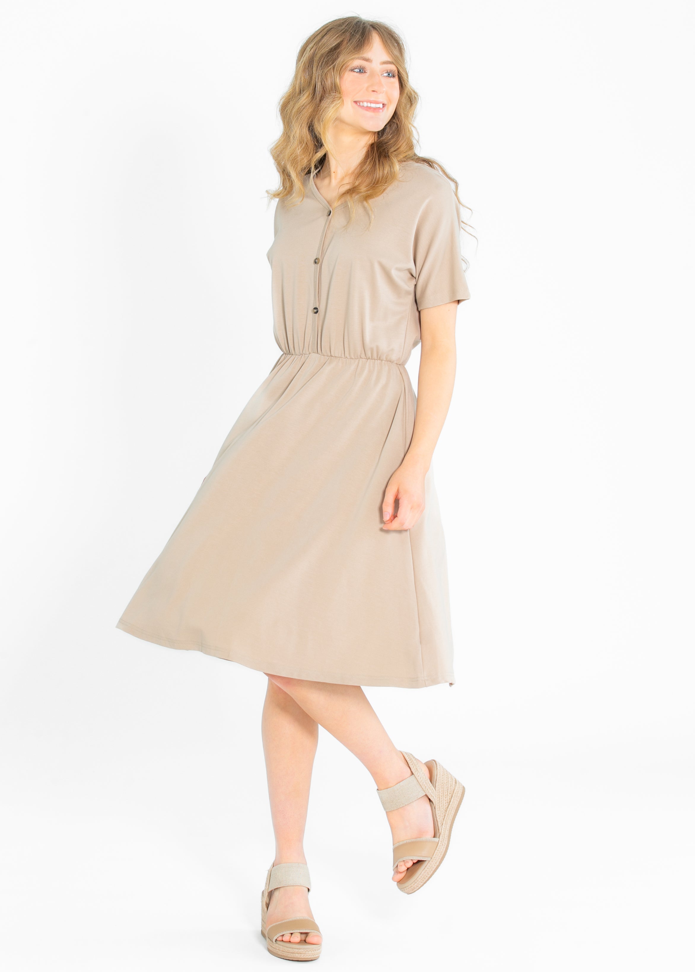 Ella Cinched Waist Midi Dress Inherit Co.