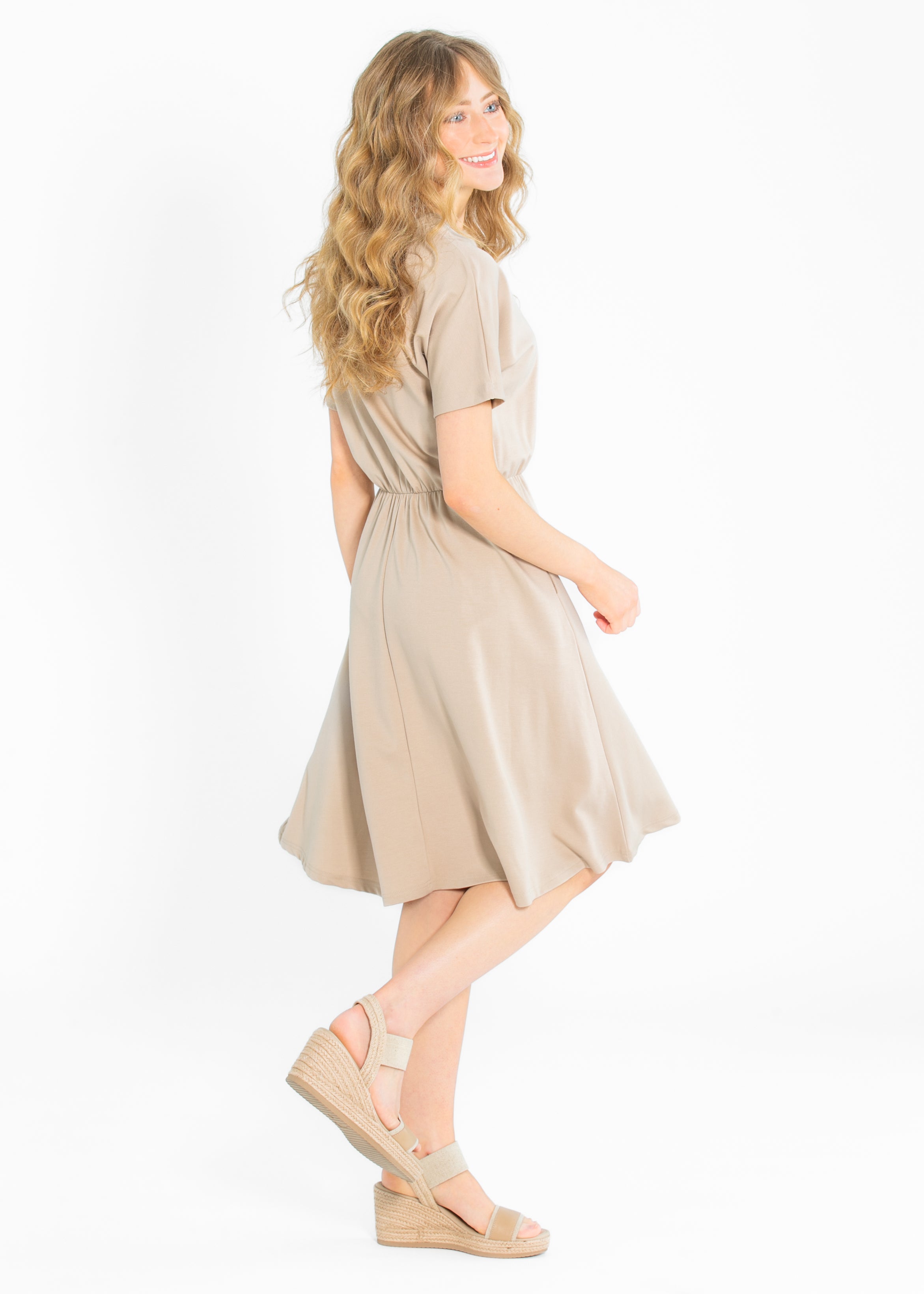 Ella Cinched Waist Midi Dress Inherit Co.