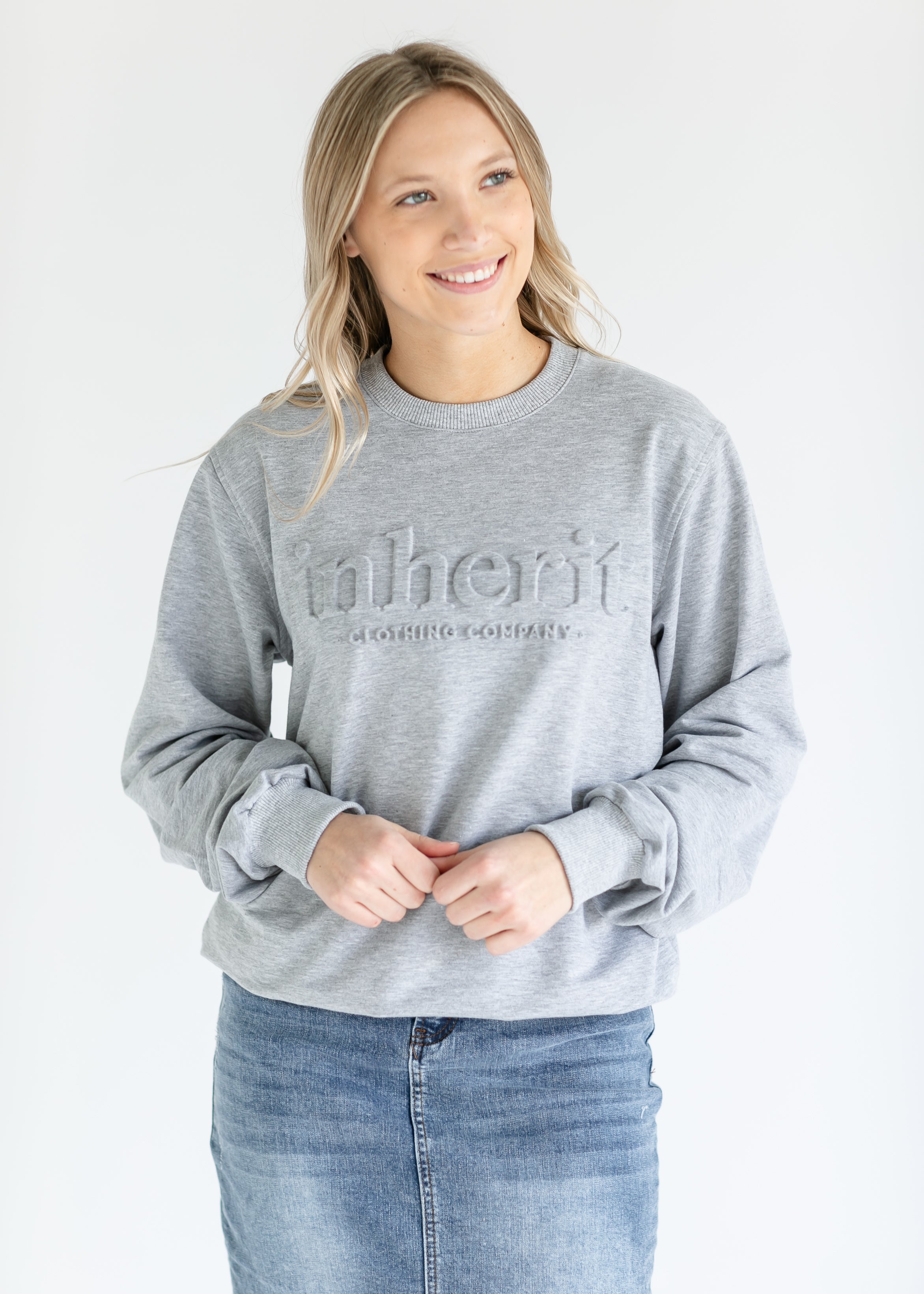 Embossed Inherit Logo Crewneck Sweatshirt Inherit Co.