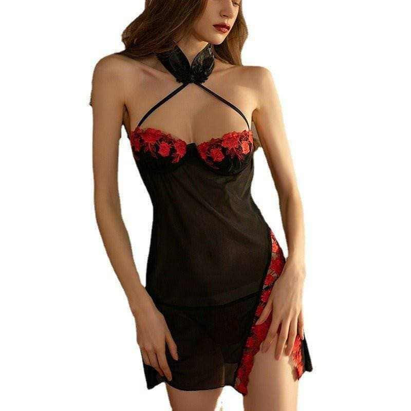 Seductive Lace Detail Erotic Lingerie Set - Women's Intimate Nightwear for Sensual Role Play - Love Salve 