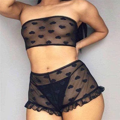 Seductive Mesh and Lace Lingerie Set for Women - Enhance Your IntimateSeductive Mesh and Lace Lingerie Set for Women - Enhance Your Intimate Wardrobe
 Unleash your sensuality and experience sheer elegance with this exquisite Mesh and LLove Salve Lace Lingerie Set