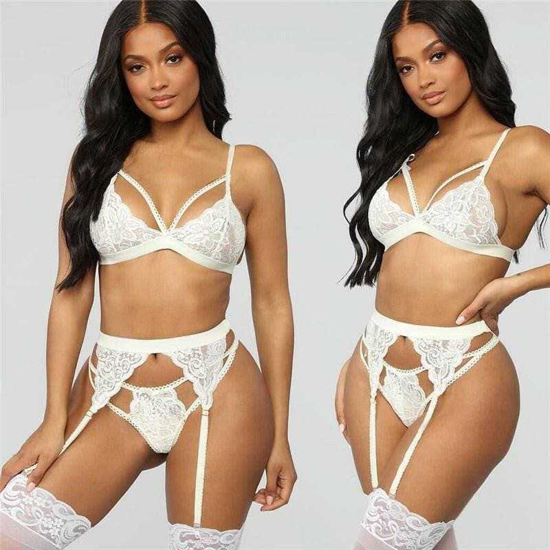 Sultry Lace Role Play Lingerie Set for Women - Love Salve 