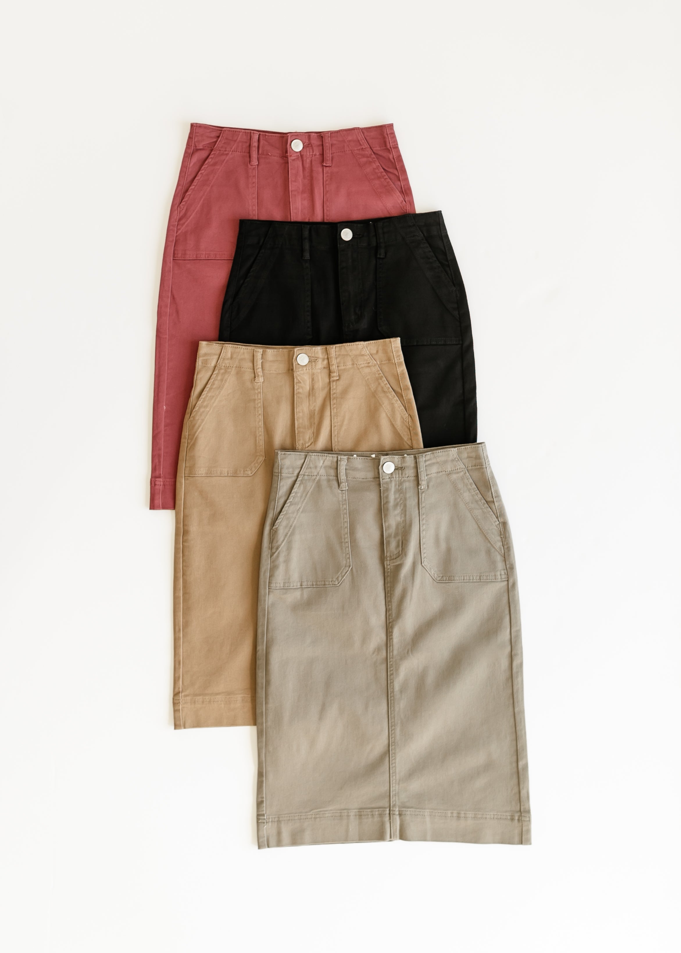 Erica Cotton Twill Midi Skirt Inherit Co.