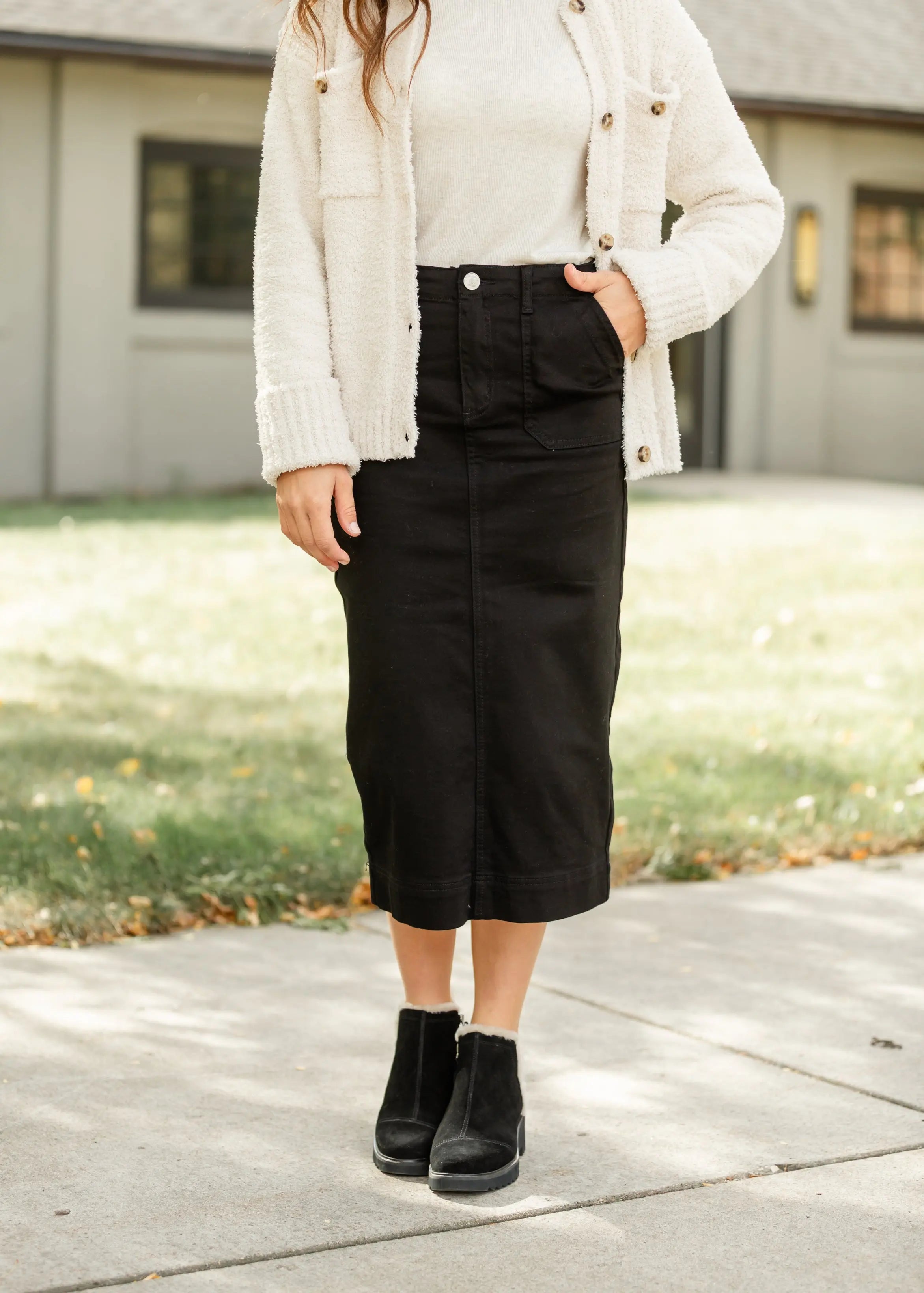 Erica Cotton Twill Midi Skirt Inherit Co.