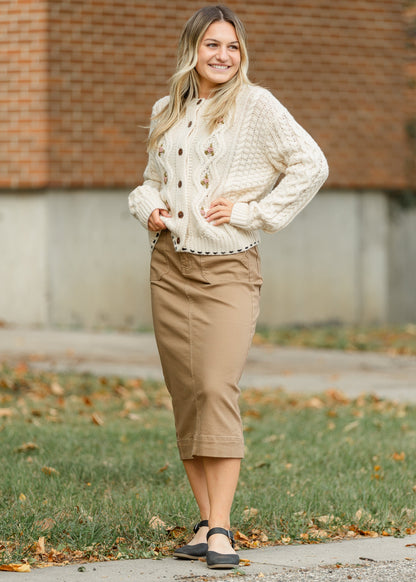 Erica Cotton Twill Midi Skirt Inherit Co.