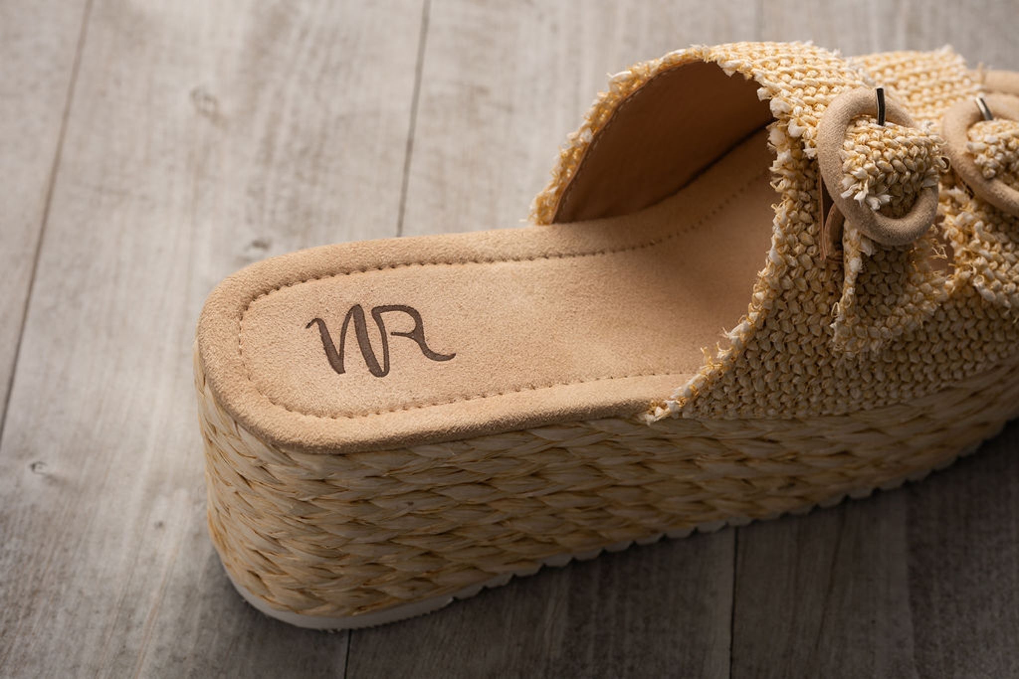 Eriwen Buckle Wedge Sandals Cream Adjustable Straps All Day Naughty Monkey