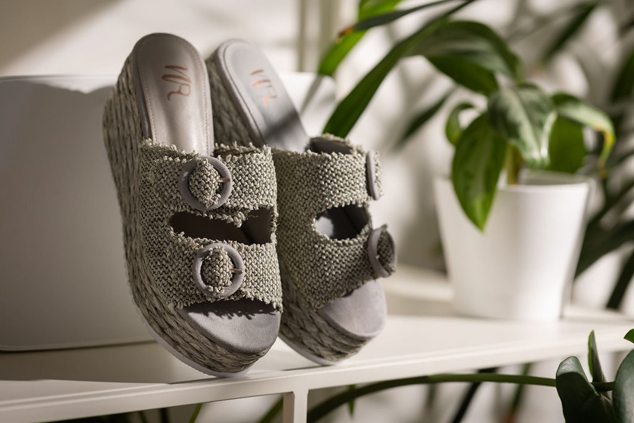 Eriwen Buckle Wedge Teal Sandal Adjustable Dual Straps Naughty Monkey