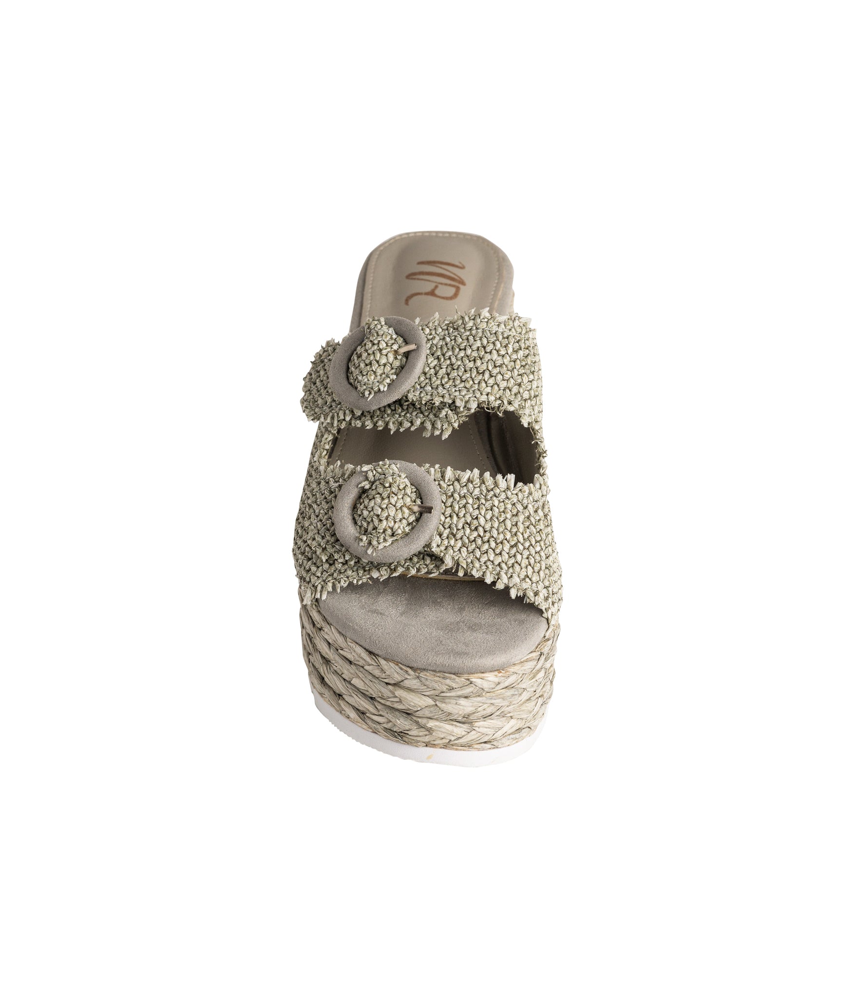 Eriwen Buckle Wedge Teal Sandal Adjustable Dual Straps Naughty Monkey