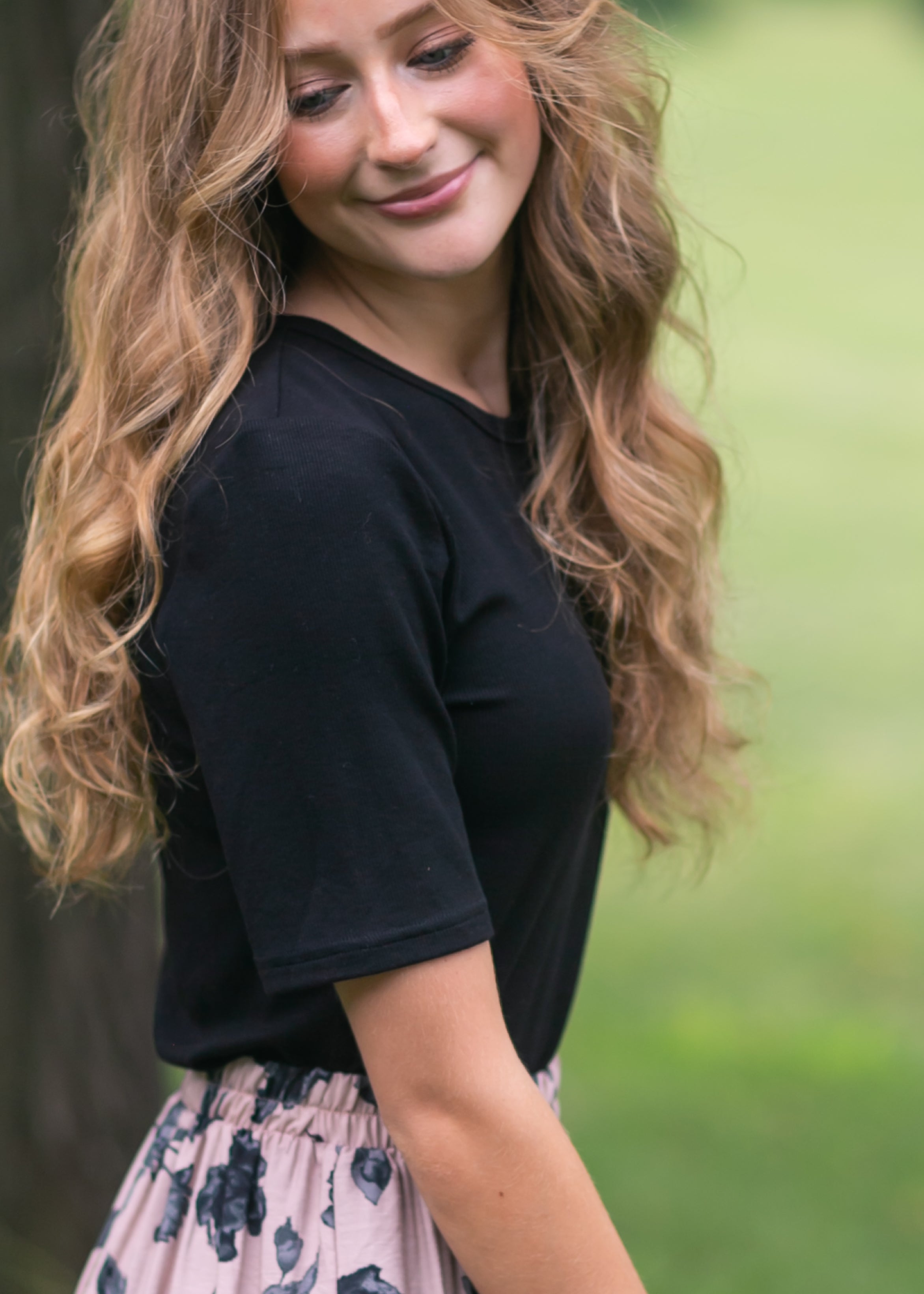 Essential Ribbed Half Sleeve Tee Inherit Co.