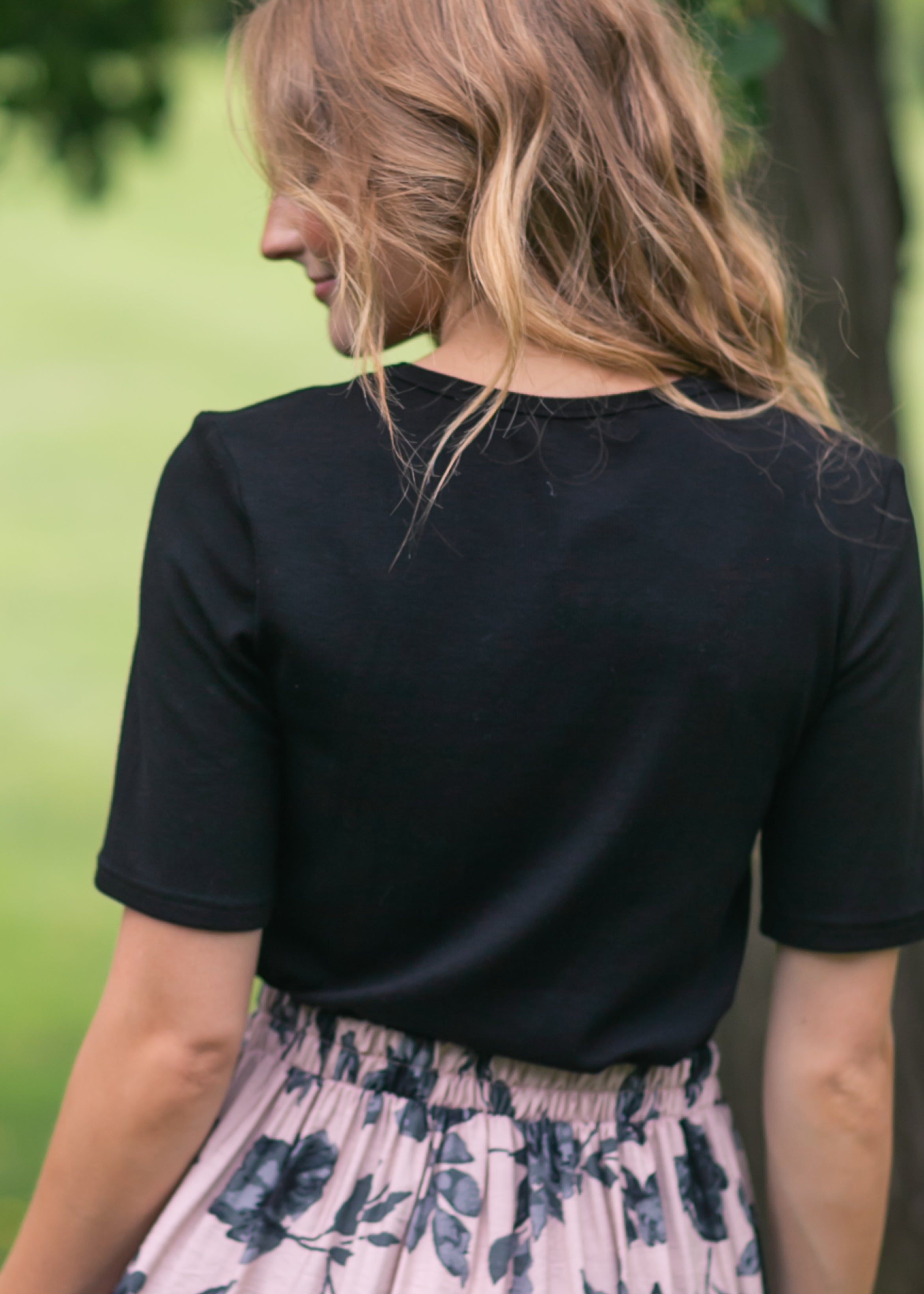 Essential Ribbed Half Sleeve Tee Inherit Co.